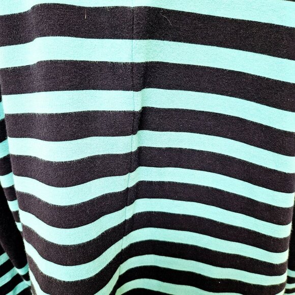 Talbots Womens Petite Striped Pullover Top 3XP Black & Aqua Cotton Blend - Picture 10 of 10